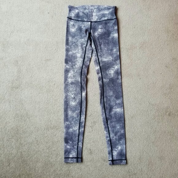 Lululemon Wunder Under Pant 29" Hi-Rise Luon Spray Jacquard White Black, size 4 - Picture 2 of 8